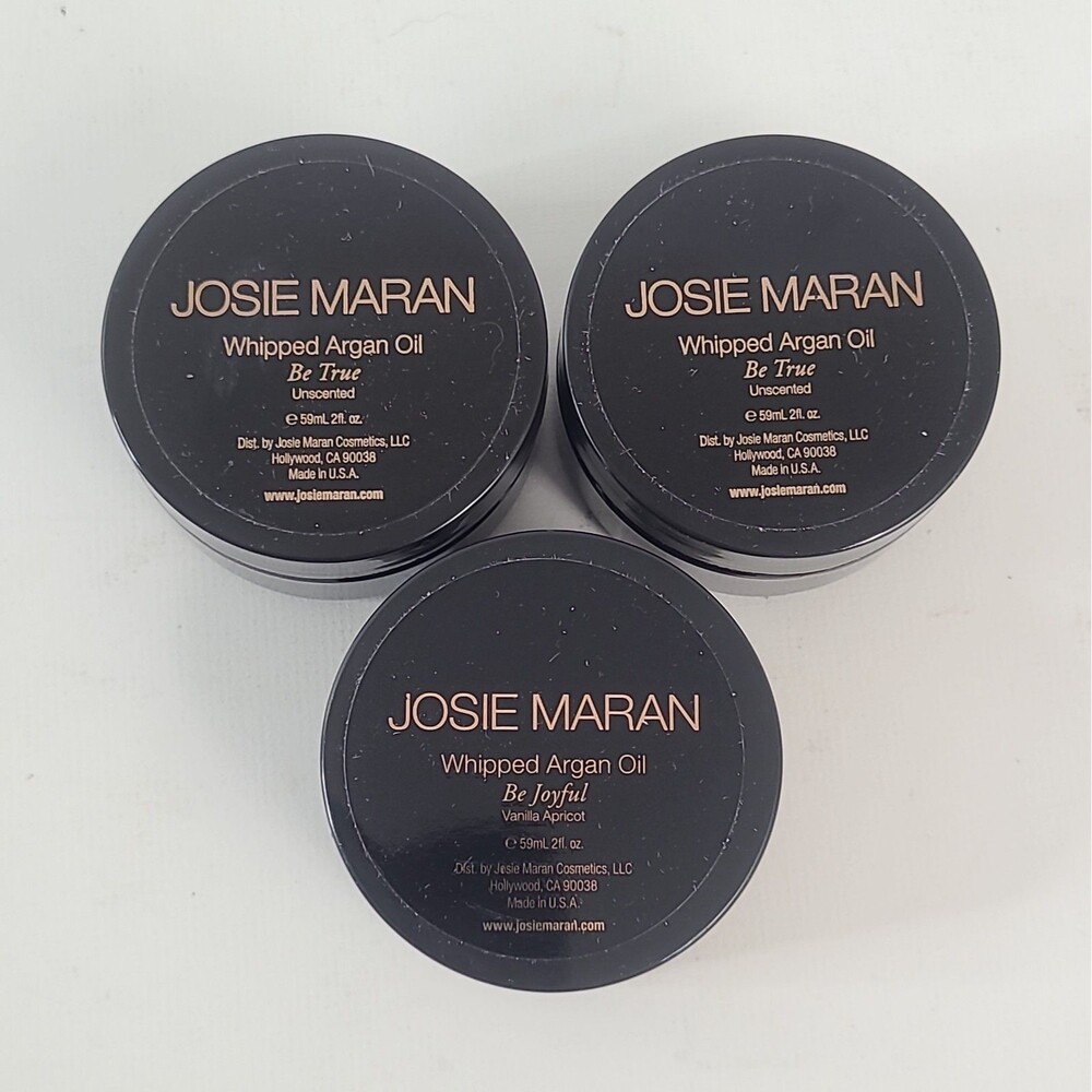 3 Josie Maran Whipped Argan Oil Body Butter Vanilla Apricot + Unscented 2 oz